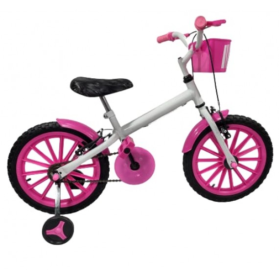 BIC. BB47 BIANINI 16 FEM. C/ACESSORIOS PINK/BCO