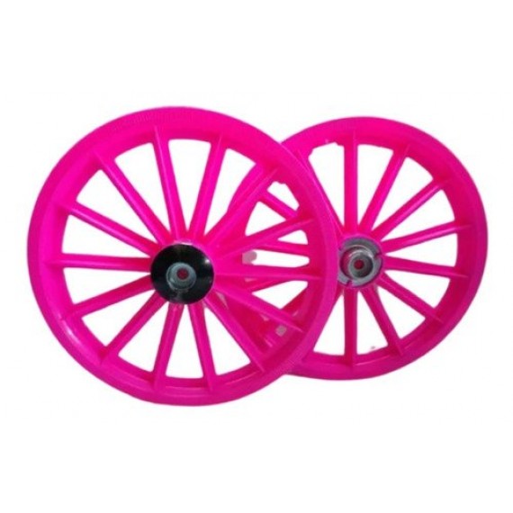 RODA DIANT/TRAS 16 NYLON COMPLETA C/EIXOS PINK
